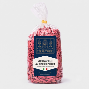 „Strozzapreti“ makaronai su Primitivo vynu, 500 g